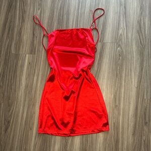 Red Satin Slip Dress